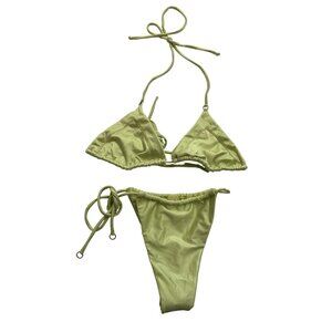 Heart of Sun Swept Away Bikini in Voltage Green